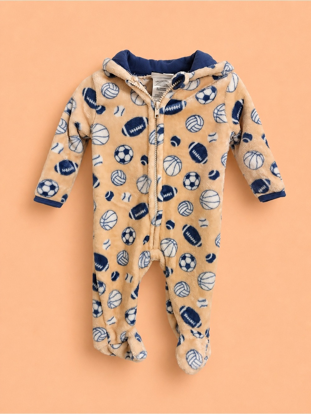 🐻 MICK MACK SPORTS FLEECE HOODED ONESIE